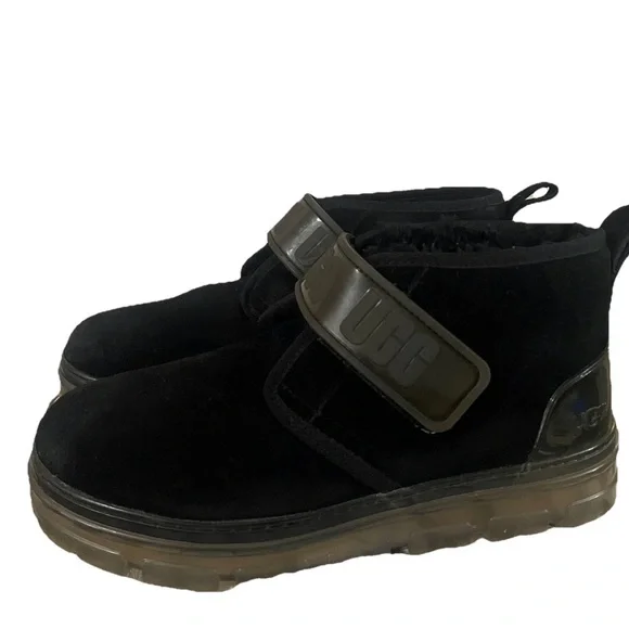 UGG Neumel Strap Boots Womens 10 Suede Shearling Lined Cozy Winter Shoes Warmed - Picture 1 of 6
